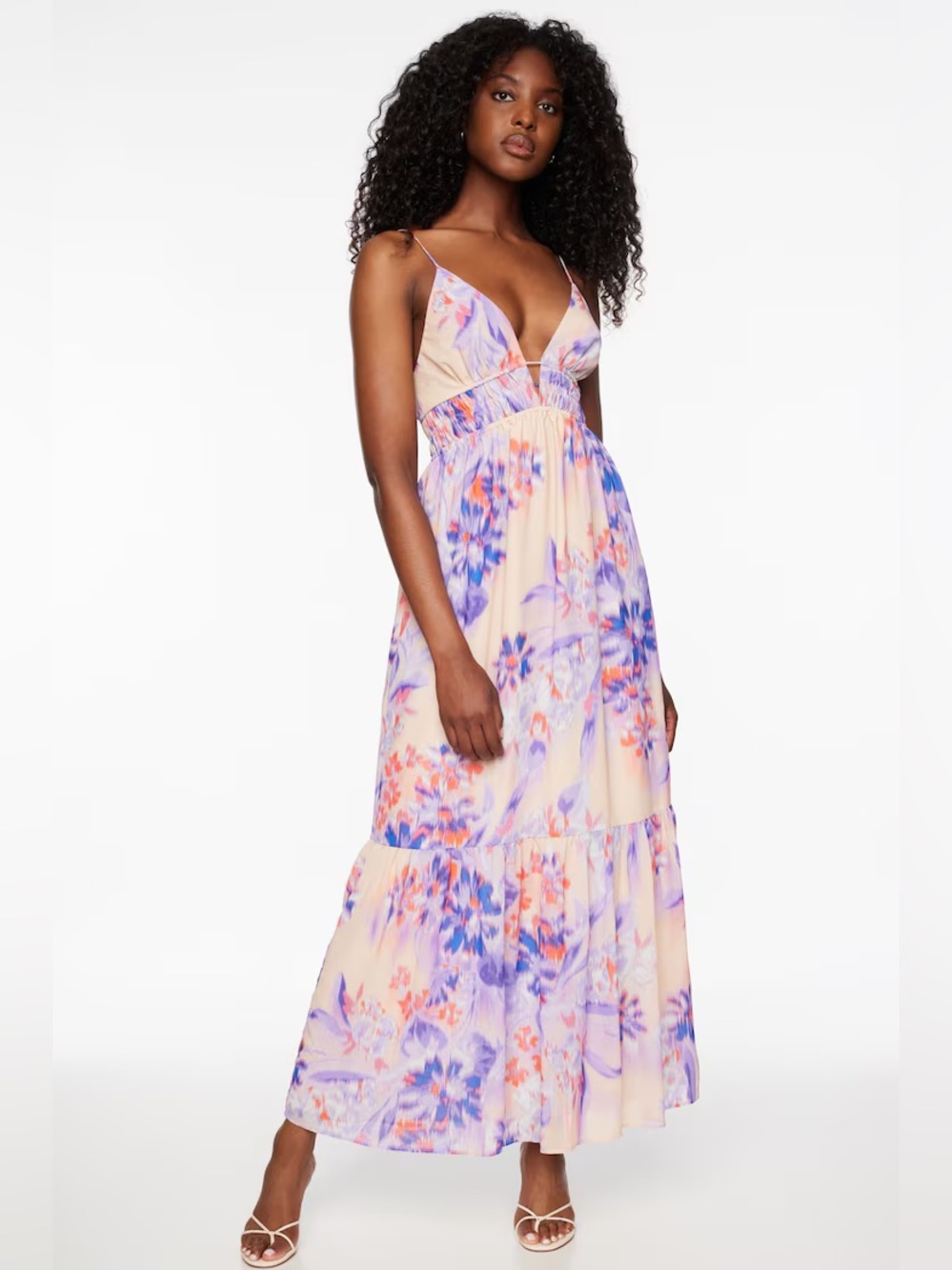 New with Tag! Dynamite Floral V-Neck Maxi Dress Size XXS